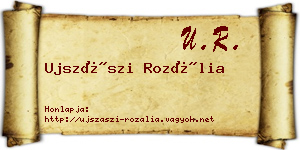 Ujszászi Rozália névjegykártya